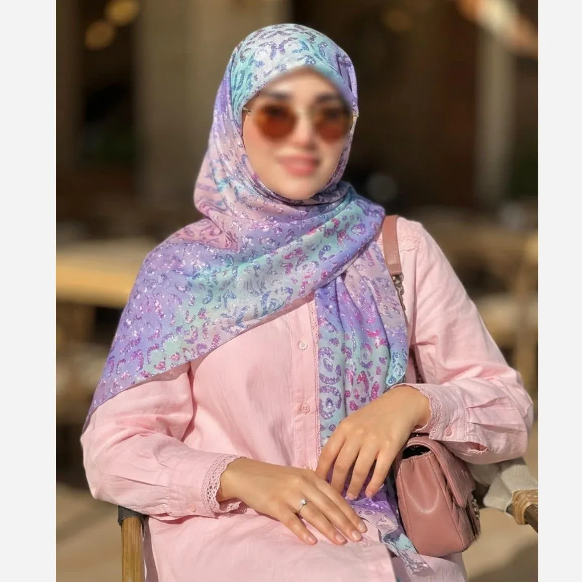 روسری نخی طرح آنجل قواره 110 دخترانه شاد