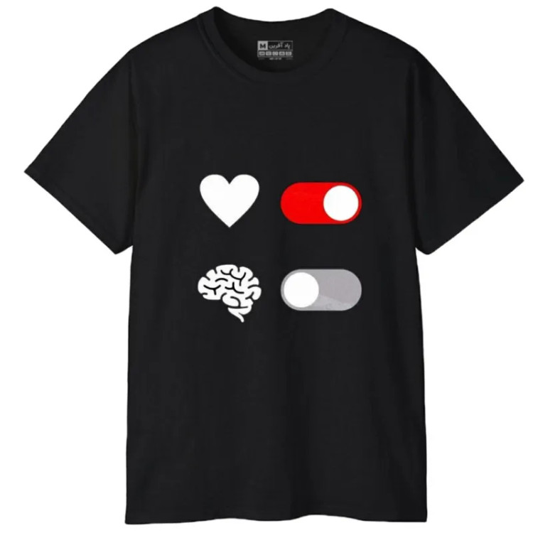 تی شرت آستین کوتاه مردانه پاد آفرین مدل قلب عشق