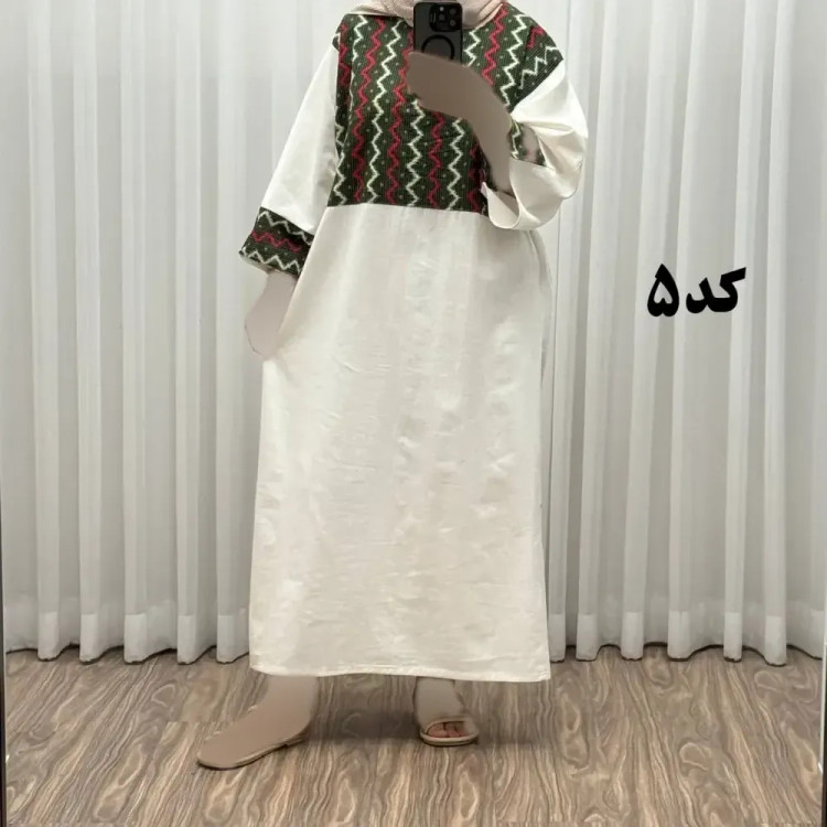 پیراهن کفتان لینن پاییزه فری سایز زنانه تا سایز 50 شیک و راحت کمربند دار بدون سایه اندازی